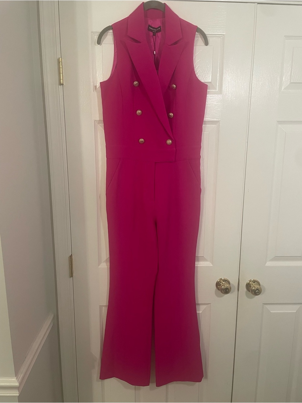 Generation Love Sleeveless Double-Breasted Magenta Jumpsuit Sz 6 NWT